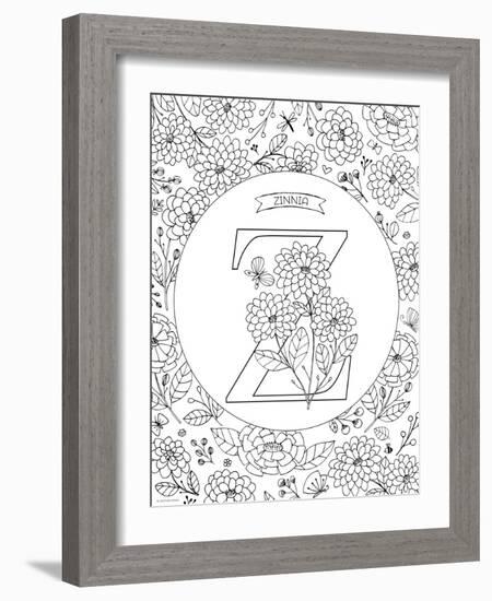 Z is for Zinnia-Heather Rosas-Framed Art Print