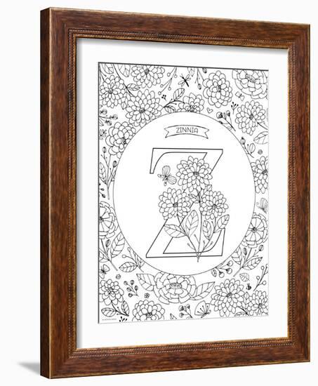 Z is for Zinnia-Heather Rosas-Framed Art Print