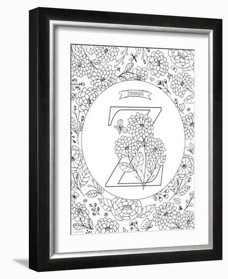 Z is for Zinnia-Heather Rosas-Framed Art Print