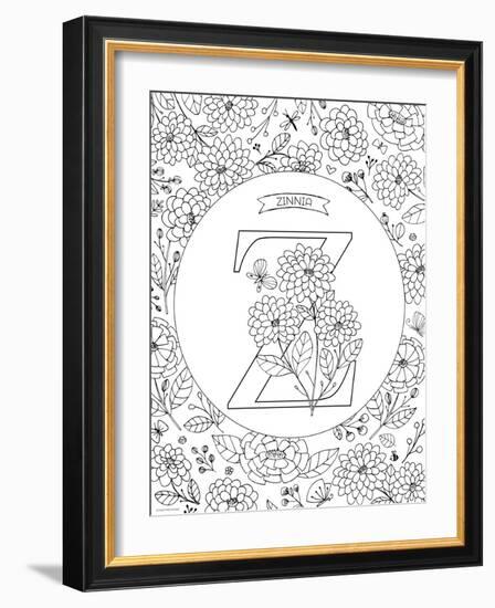 Z is for Zinnia-Heather Rosas-Framed Art Print