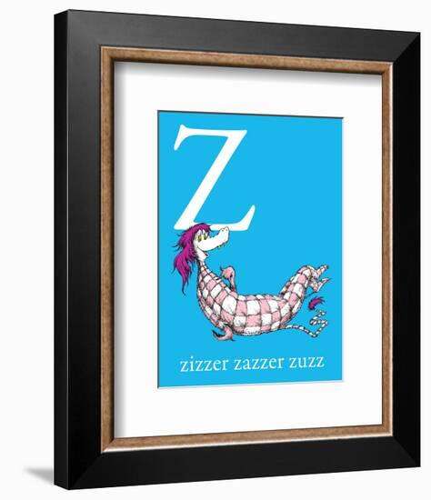 Z is for Zizzer Zazzer Zuzz (blue)-Theodor (Dr. Seuss) Geisel-Framed Art Print