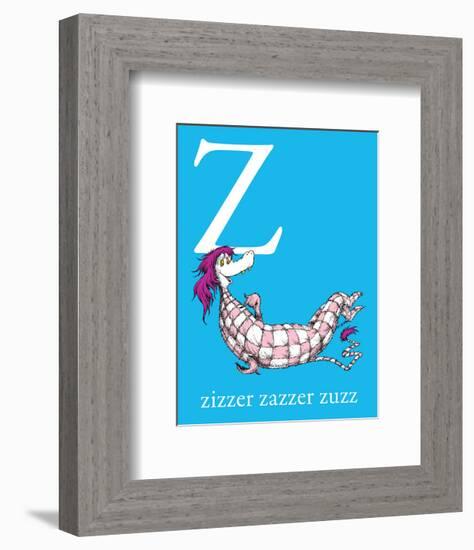 Z is for Zizzer Zazzer Zuzz (blue)-Theodor (Dr. Seuss) Geisel-Framed Art Print