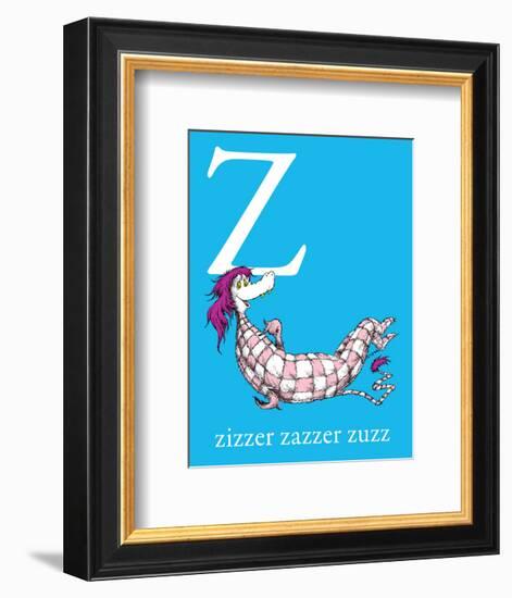 Z is for Zizzer Zazzer Zuzz (blue)-Theodor (Dr. Seuss) Geisel-Framed Art Print