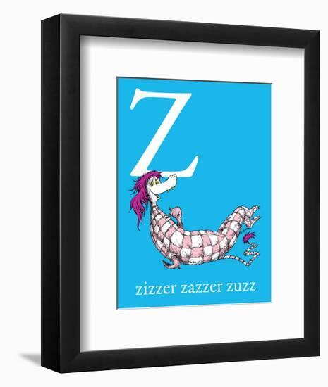 Z is for Zizzer Zazzer Zuzz (blue)-Theodor (Dr. Seuss) Geisel-Framed Art Print