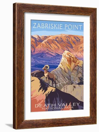 Zabriskie Point - Death Valley National Park-Lantern Press-Framed Art Print