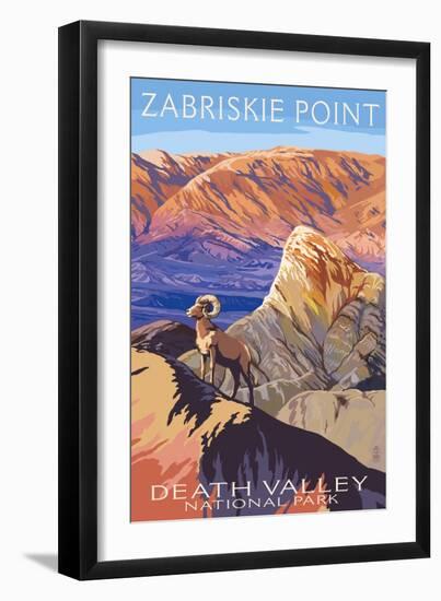 Zabriskie Point - Death Valley National Park-Lantern Press-Framed Art Print