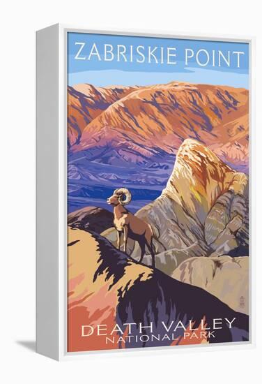 Zabriskie Point - Death Valley National Park-Lantern Press-Framed Stretched Canvas