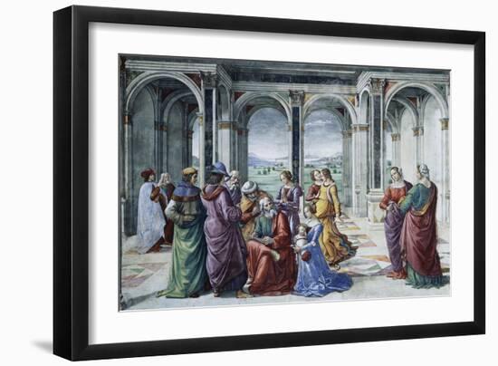 Zacharias Writes Down the Name of His Son-Domenico Ghirlandaio-Framed Giclee Print