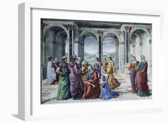 Zacharias Writes Down the Name of His Son-Domenico Ghirlandaio-Framed Giclee Print