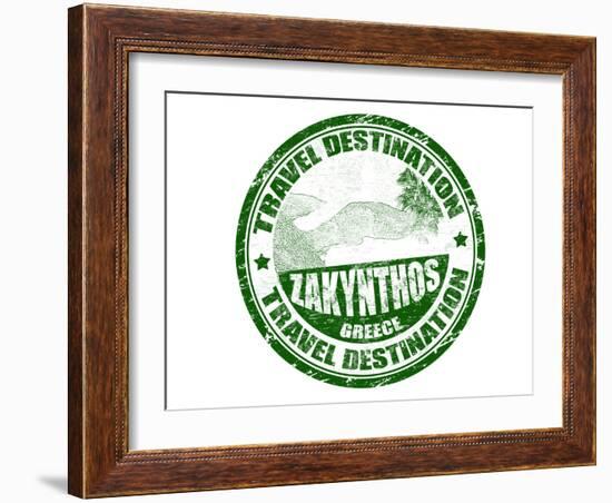 Zakynthos Stamp-radubalint-Framed Art Print