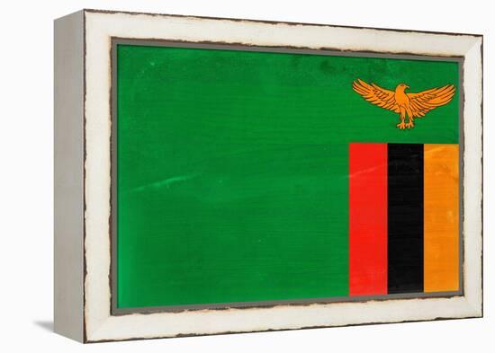 Zambia Flag Design with Wood Patterning - Flags of the World Series-Philippe Hugonnard-Framed Stretched Canvas