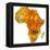 Zambia on Actual Map of Africa-michal812-Framed Stretched Canvas