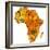 Zambia on Actual Map of Africa-michal812-Framed Premium Giclee Print