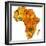 Zambia on Actual Map of Africa-michal812-Framed Premium Giclee Print