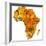 Zambia on Actual Map of Africa-michal812-Framed Premium Giclee Print