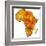 Zambia on Actual Map of Africa-michal812-Framed Art Print