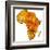 Zambia on Actual Map of Africa-michal812-Framed Art Print