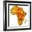 Zambia on Actual Map of Africa-michal812-Framed Art Print