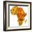 Zambia on Actual Map of Africa-michal812-Framed Art Print