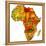 Zambia on Actual Map of Africa-michal812-Framed Stretched Canvas