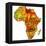 Zambia on Actual Map of Africa-michal812-Framed Stretched Canvas