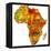 Zambia on Actual Map of Africa-michal812-Framed Stretched Canvas