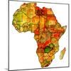 Zambia on Actual Map of Africa-michal812-Mounted Premium Giclee Print