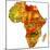 Zambia on Actual Map of Africa-michal812-Mounted Premium Giclee Print