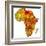 Zambia on Actual Map of Africa-michal812-Framed Art Print