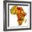 Zambia on Actual Map of Africa-michal812-Framed Art Print