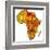 Zambia on Actual Map of Africa-michal812-Framed Art Print