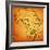 Zambia on Actual Map of Africa-michal812-Framed Premium Giclee Print