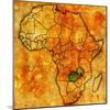 Zambia on Actual Map of Africa-michal812-Mounted Art Print