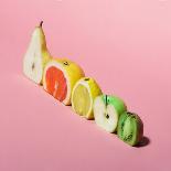 Various Fruits Sliced in Half. Minimal Concpet.-Zamurovic Photography-Photographic Print