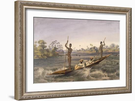 Zanjueelah, the Boatman of the Rapids, from 'The Victoria Falls, Zambesi River', Pub. 1865-Thomas Baines-Framed Giclee Print