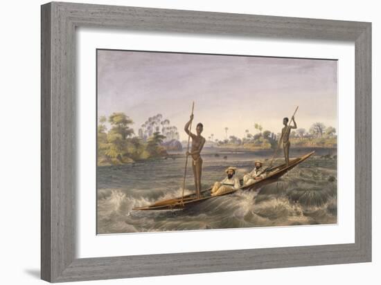 Zanjueelah, the Boatman of the Rapids, from 'The Victoria Falls, Zambesi River', Pub. 1865-Thomas Baines-Framed Giclee Print