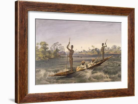 Zanjueelah, the Boatman of the Rapids, from 'The Victoria Falls, Zambesi River', Pub. 1865-Thomas Baines-Framed Giclee Print