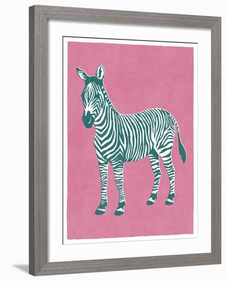 Zany Zebra-Clara Wells-Framed Giclee Print