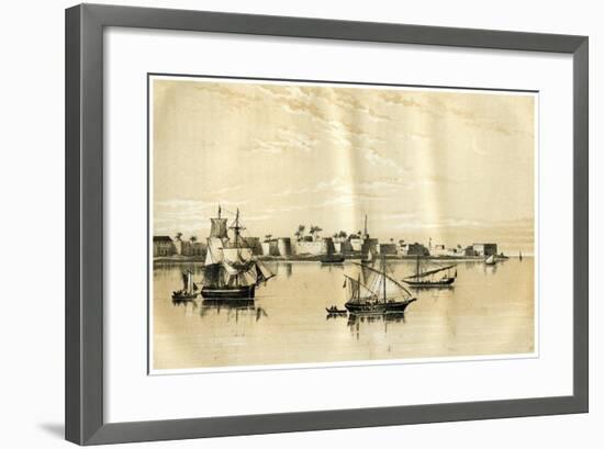 Zanzibar from the Sea, 1883-null-Framed Giclee Print