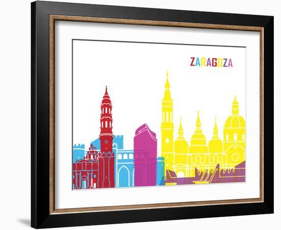 Zaragoza Skyline Pop-paulrommer-Framed Art Print