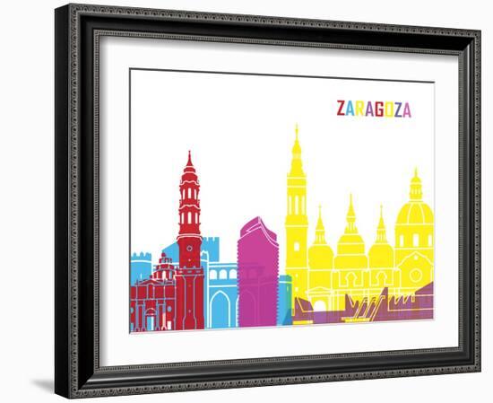 Zaragoza Skyline Pop-paulrommer-Framed Art Print