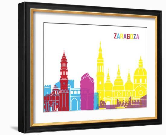 Zaragoza Skyline Pop-paulrommer-Framed Art Print