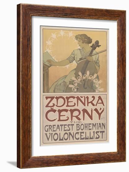 Zde?ka ?erný, the greatest Bohemian violoncellist, 1913-Alphonse Marie Mucha-Framed Giclee Print