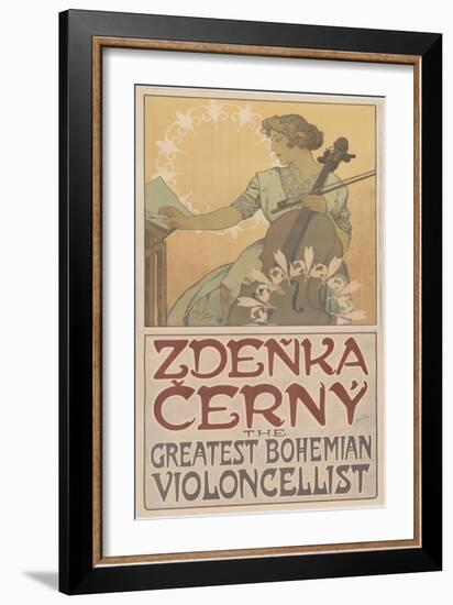 Zde?ka ?erný, the greatest Bohemian violoncellist, 1913-Alphonse Marie Mucha-Framed Giclee Print