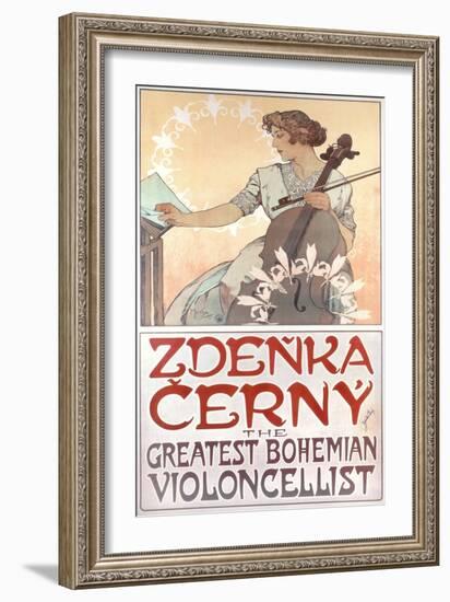 Zdenka Cerny, the Greatest Bohemian Violoncellist, 1913-Alphonse Mucha-Framed Giclee Print