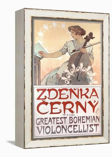 Zdenka Cerny, the Greatest Bohemian Violoncellist, 1913-Alphonse Mucha-Framed Premier Image Canvas