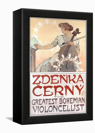 Zdenka Cerny, the Greatest Bohemian Violoncellist, 1913-Alphonse Mucha-Framed Premier Image Canvas