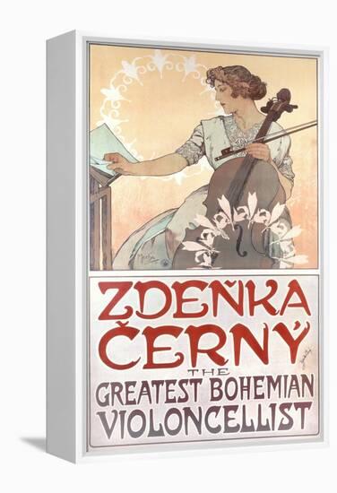 Zdenka Cerny, the Greatest Bohemian Violoncellist, 1913-Alphonse Mucha-Framed Premier Image Canvas