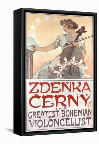 Zdenka Cerny, the Greatest Bohemian Violoncellist, 1913-Alphonse Mucha-Framed Premier Image Canvas