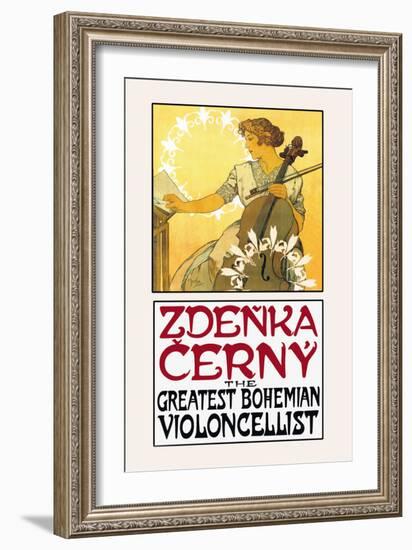 Zdenka Cerny: The Greatest Bohemian Violoncellist-Alphonse Mucha-Framed Art Print